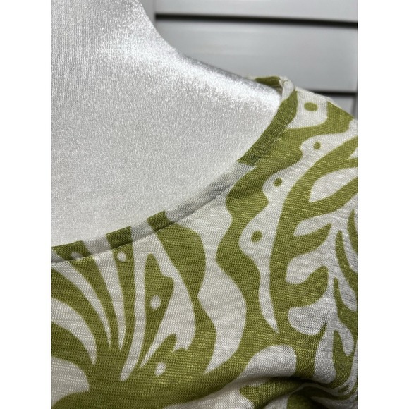 Rachel Zoe 100% Linen Tropical Print Boat Neck Cap Sleeve Top Size Small - Picture 4 of 8